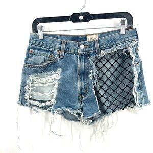 Furst of a Kind Levi's reworked jean shorts punk boho grunge festival funky 28